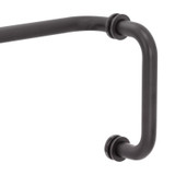 6X24TB - Glass Simple 6" Pull Handle/24" Towel Bar Combo with Metal Washers