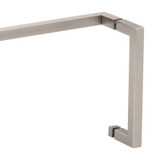 8X18STB - Glass Simple 8" x 18" Square Style Pull Handle/Towel Bar Combo