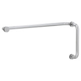 8X18TB - Glass Simple 8" Pull Handle/18" Towel Bar Combo with Metal Washers