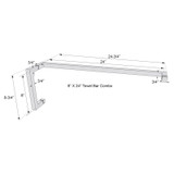 8X24STB - Glass Simple 8" x 24" Square Style Pull Handle/Towel Bar Combo
