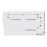 8X24STB - Glass Simple 8" x 24" Square Style Pull Handle/Towel Bar Combo