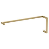 8X24STB - Glass Simple 8" x 24" Square Style Pull Handle/Towel Bar Combo