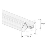 CHS135RF38 - Glass Simple Ultra Clear 135 Degree Door Jamb Seal for 3/8" Glass - 95" Long