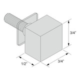 SWS34 - Glass Simple Square Washer Set 3/4" X 3/4" for Handles/Towel Bars
