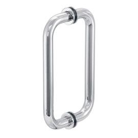 8X8TH – GLASS SIMPLE BACK TO BACK TUBULAR PULL HANDLE, 8” CENTER TO CENTER – Compare to BM8X8, H8BTBSW
