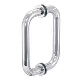 6X6TH – GLASS SIMPLE BACK TO BACK TUBULAR PULL HANDLE, 6" CENTER TO CENTER – Compare to BM6X6, H6BTBSW