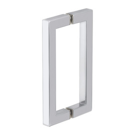8X8TH – Glass Simple Back to Back Square Pull Handle, 8" Center to Center