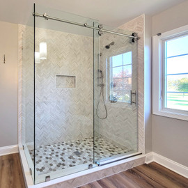 COR78 - Glass Simple Coronado 180° Sliding Shower Door System