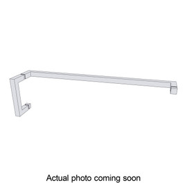 6X24STB - Glass Simple 6" x 24" Square Style Pull Handle/Towel Bar Combo