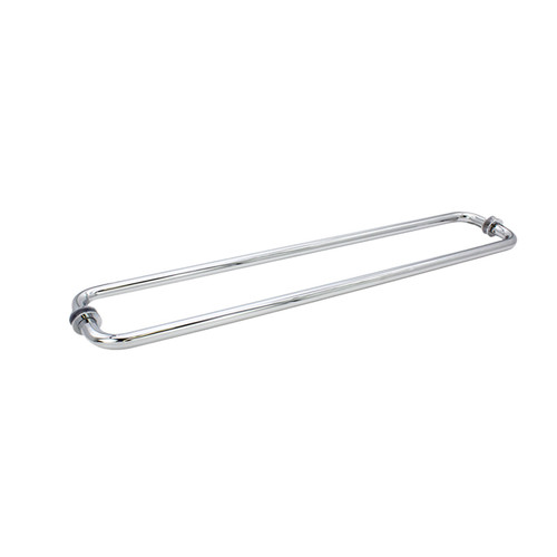 TBR20X20 - FHC 20" X 20" Tubular Towel Bar Back-To-Back With Washers For 1/4" To 1/2" Glass - Polished Chrome - Compare to BM20X20