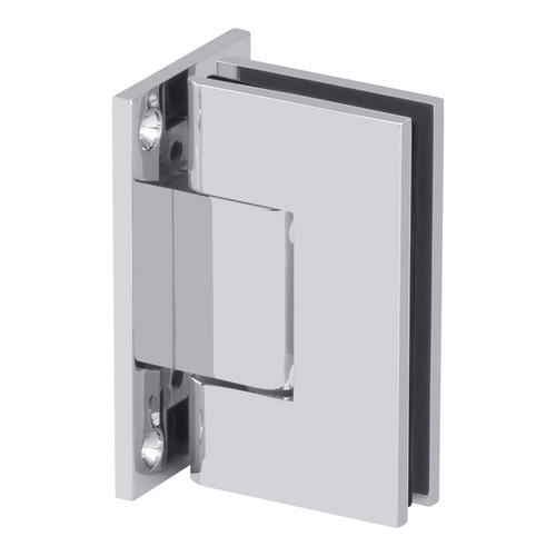 VER5F – Glass Simple Verona Square Profile Wall Mount Shower Door Hinge, Full Back Plate, Factory Set To 5 Degree Positive Close