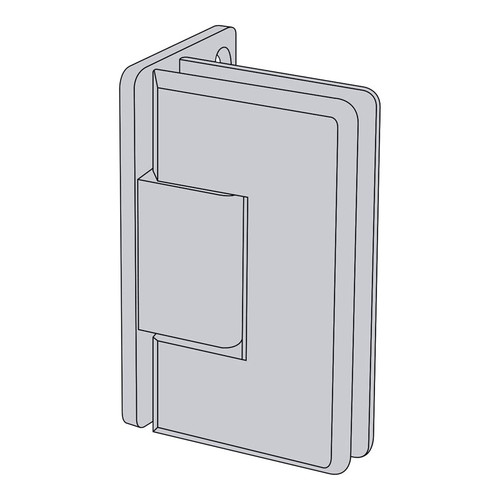 COL5O – Glass Simple Columbia Beveled Profile Wall Mount Hinge, Offset Back Plate, Factory Set 5 Degree Positive Close