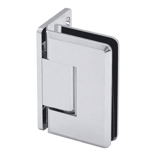PLA5O - Glass Simple Plato Beveled Profile Wall Mount Shower Door Hinge, Offset Plate, Factory Set 5 Degree Positive Close