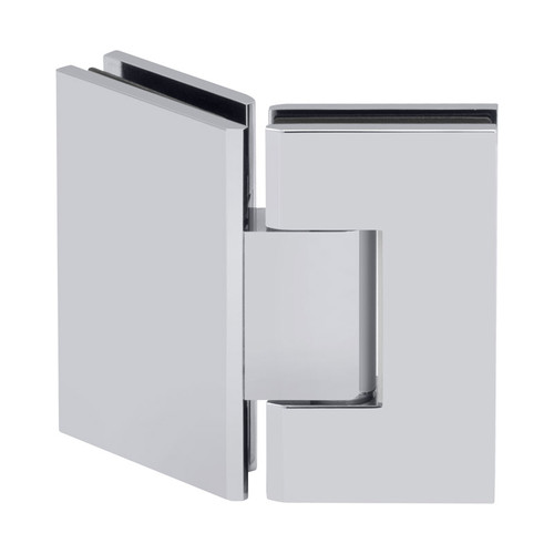 VER535G – Glass Simple Verona Square Profile 135 Degree Glass to Glass Hinge, Factory Set 5 Degree Positive Close