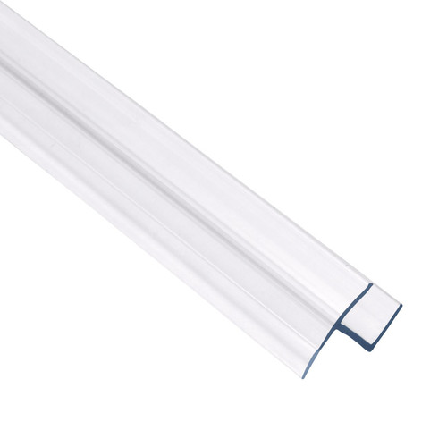 CDSEL - Glass Simple Clear Door Stop with Extended Hard and Soft Leg “h” Seal for 3/8" Glass, 95" Length