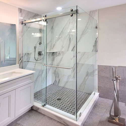 DAY73 – Glass Simple Daytona 180° Sliding Shower Door System DAY73 – Glass Simple Daytona 180° Sliding Shower Door System