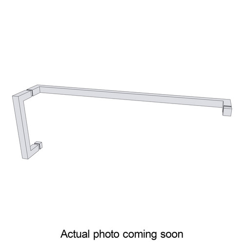 8X24STB - Glass Simple 8" x 24" Square Style Pull Handle/Towel Bar Combo