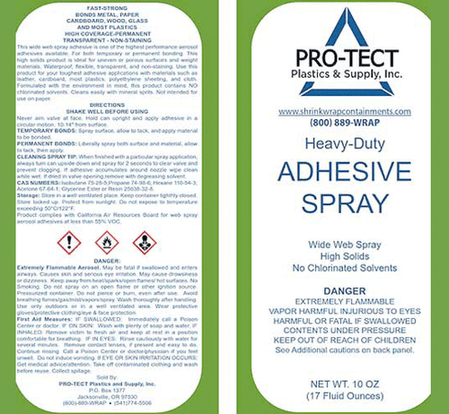 Shrink Wrap Adhesive Front Label and Back Instructions - Safety