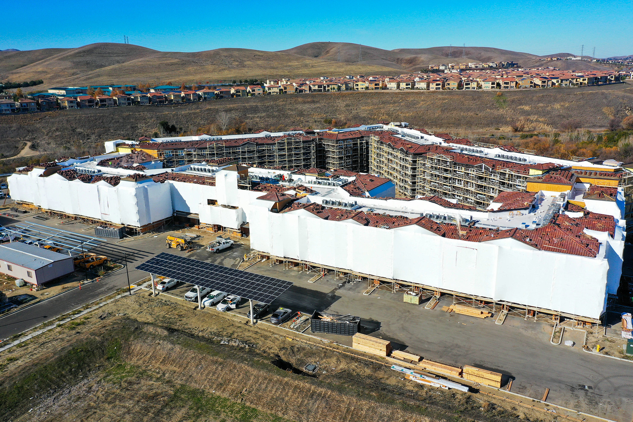 San Ramon CA Apartment Complex Weatherization Aerial 1