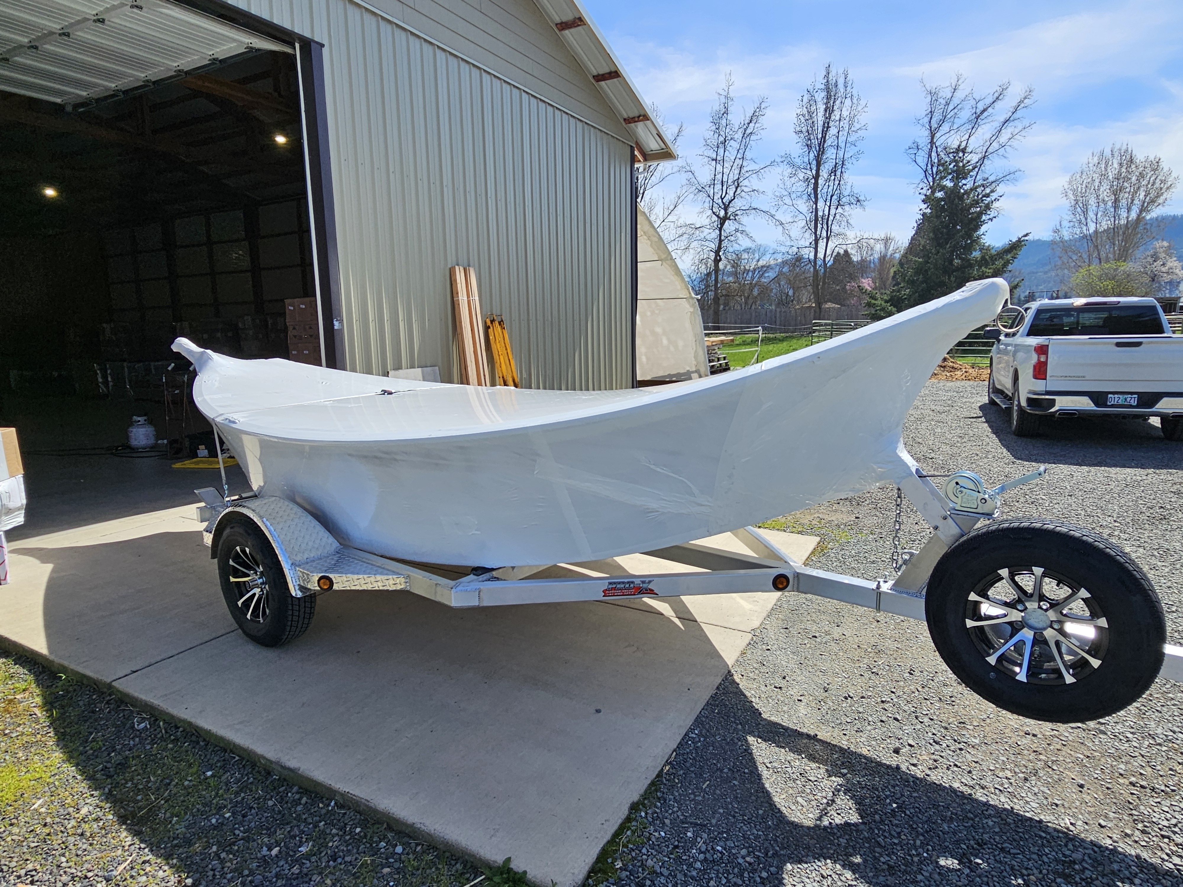 Willie Boats Drift Boat Wrapped for Transport 1