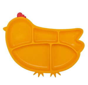 Din Din SMART' Silicone Suction Divided Chicken Plate - Yellow (Case Pack - 6 qty) Din Din SMART' Silicone Suction Divided Chicken Plate - Yellow (Case Pack - 6 qty)
