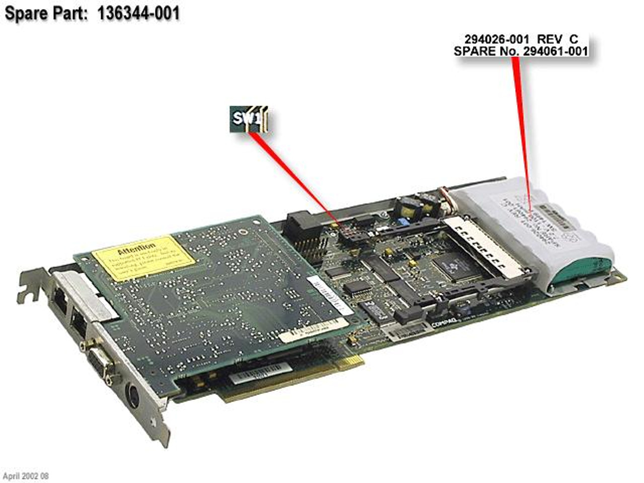 SPS-BD;RIB2/PCI LAN - 136344-001