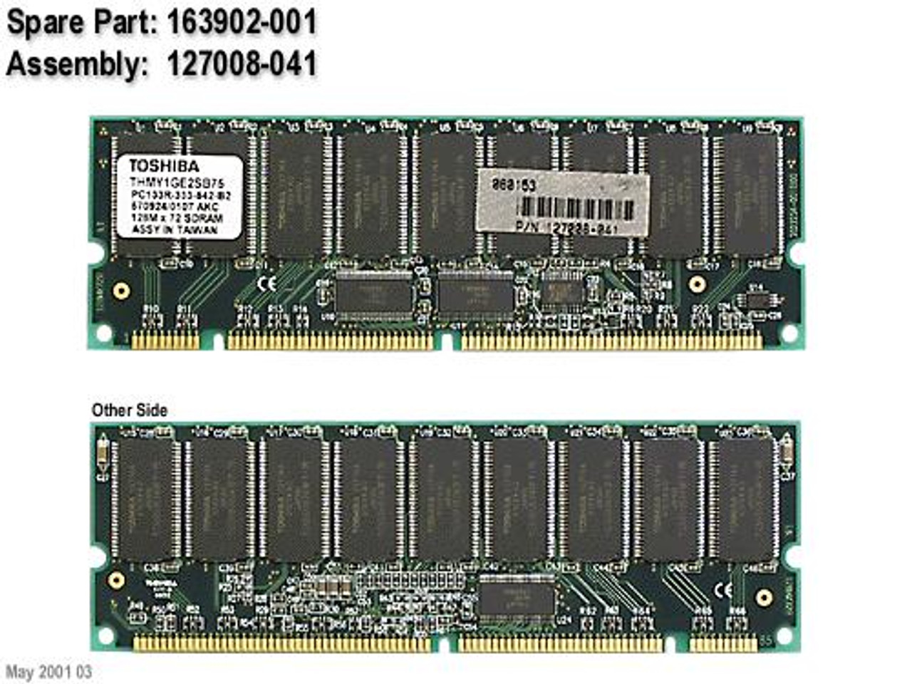 SPS-MEM;MODULE;1GB;SDRAM - 163902-001