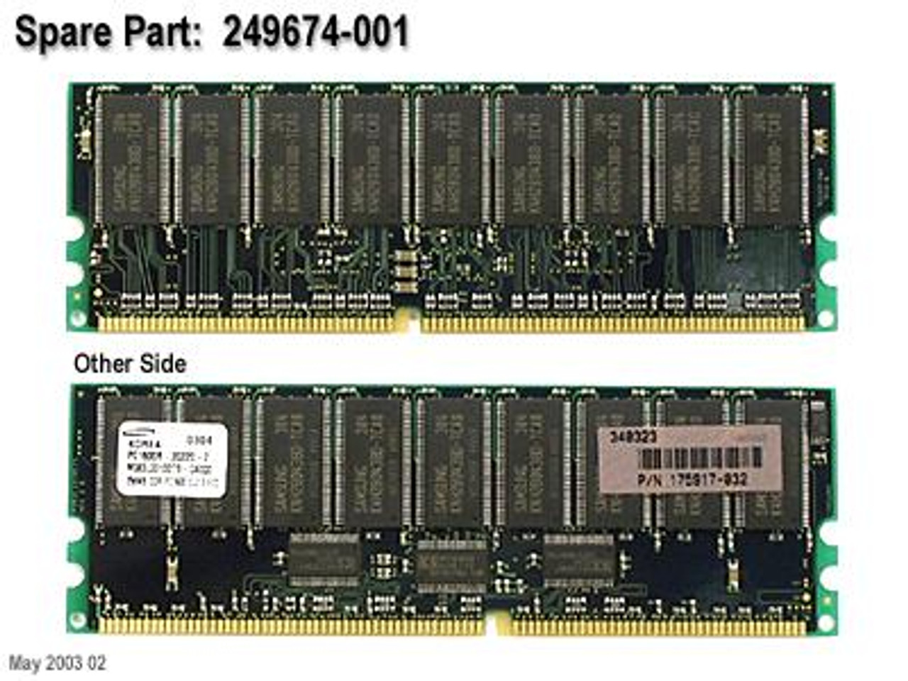SPS-MEM;DDR SDRAM;PC1600;256MB - 249674-001