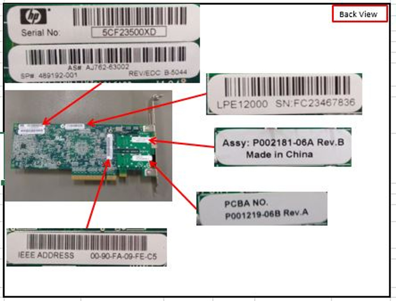 SPS-BD; HBA; 81e SP FC PCIe - 489192-001