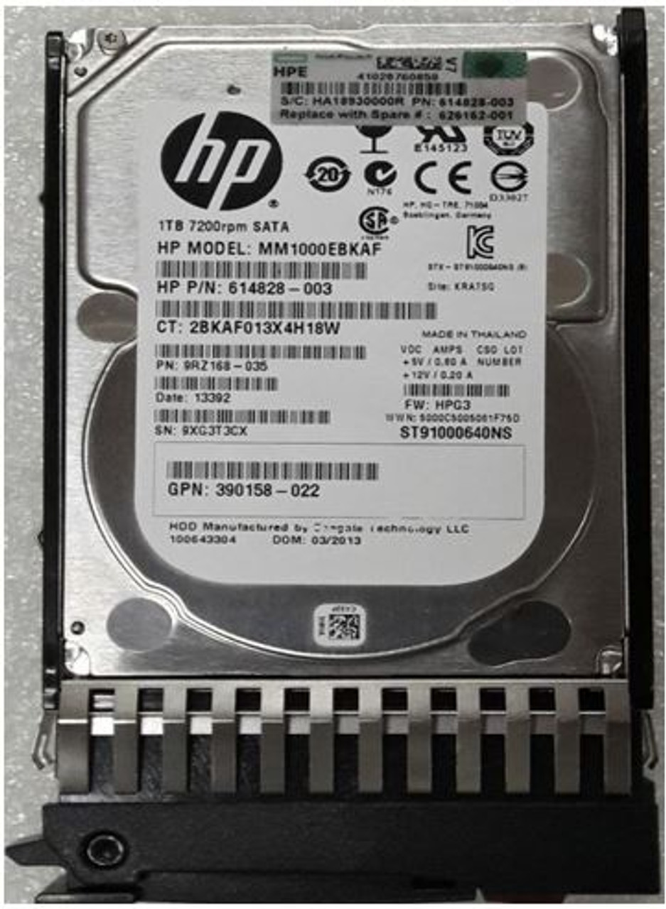 SPS-DRV HD 1TB 2.5 7.2K 3G SATA MDL - 626162-001