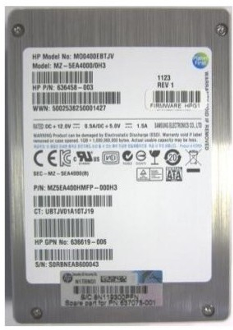 SPS-DRV SSD 400GB 2.5 3G SATA NHP MLC - 637075-001