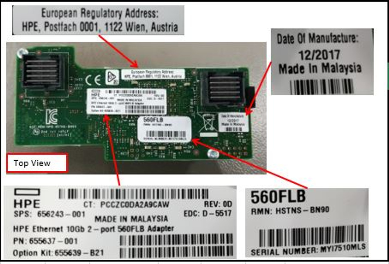 SPS-BD ETHERNET 10GB 2P 560FLB ADPTR - 656243-001