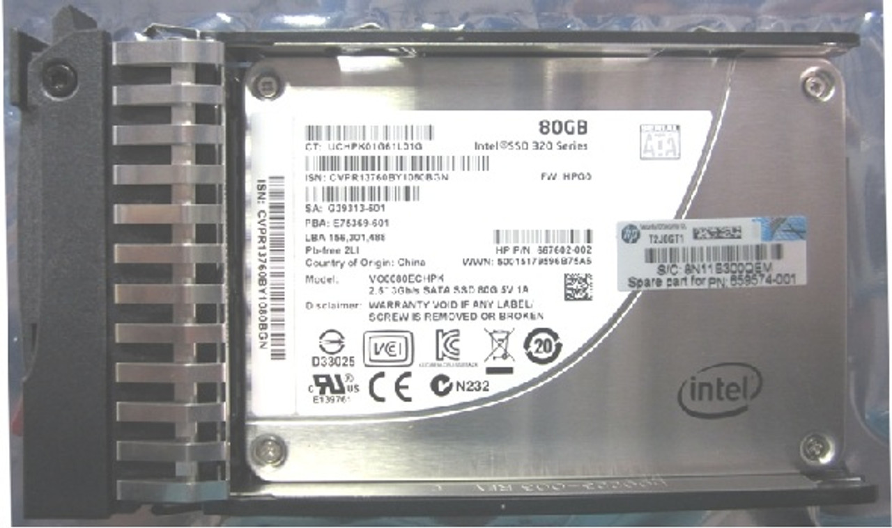 SPS-DRV SSD 80GB 2.5 3G SATA MLC - 659574-001