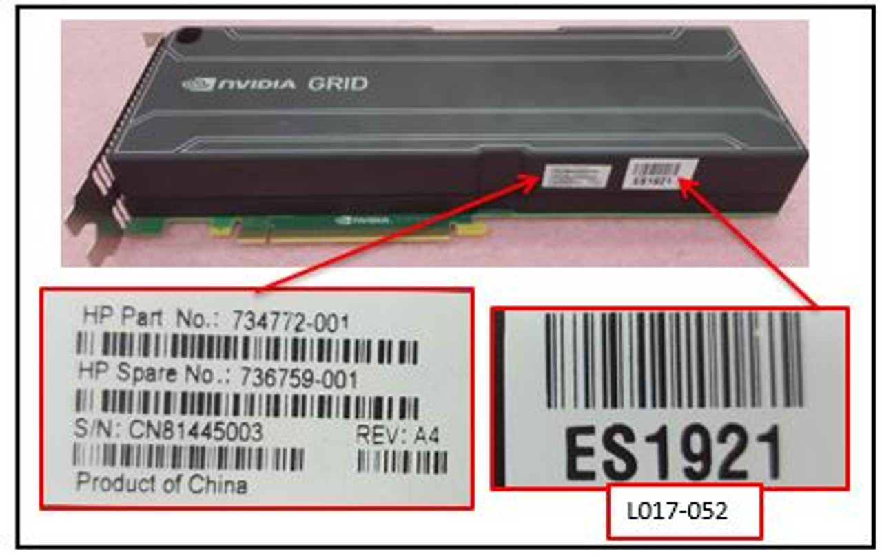 SPS-PCA NVIDIA GRID K1 16GB PCI-e - 736759-001