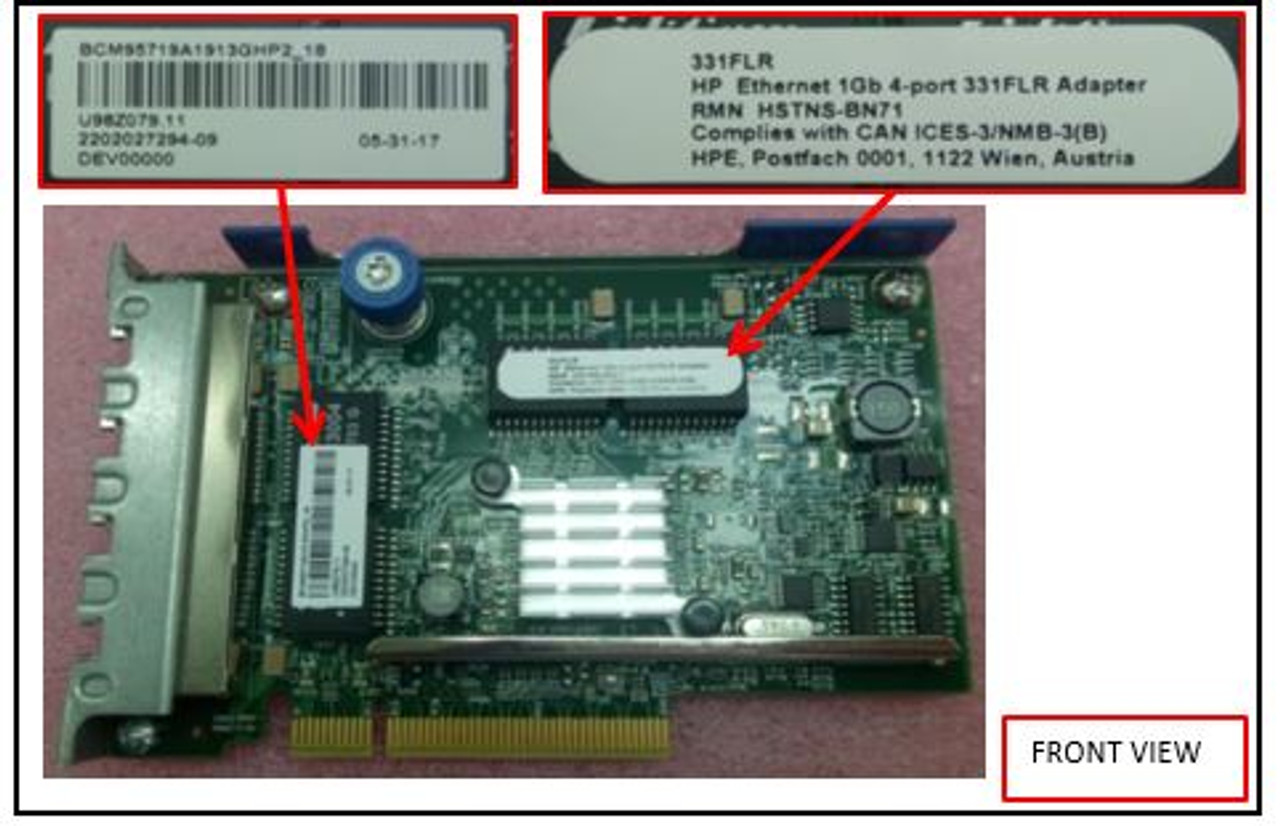 SPS-ETHERNET ADPTR (1Gb 4P 331FLR) w/HS - 789897-001