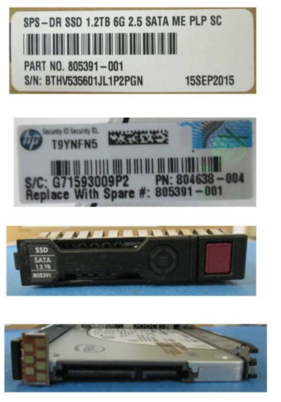 SPS-DR SSD 1.2TB 6G 2.5 SATA ME PLP SC - 805391-001
