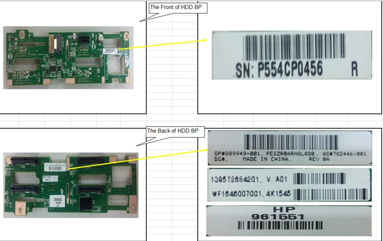 SPS-PCA 4 LFF rear BP Apollo 4200 - 809949-001