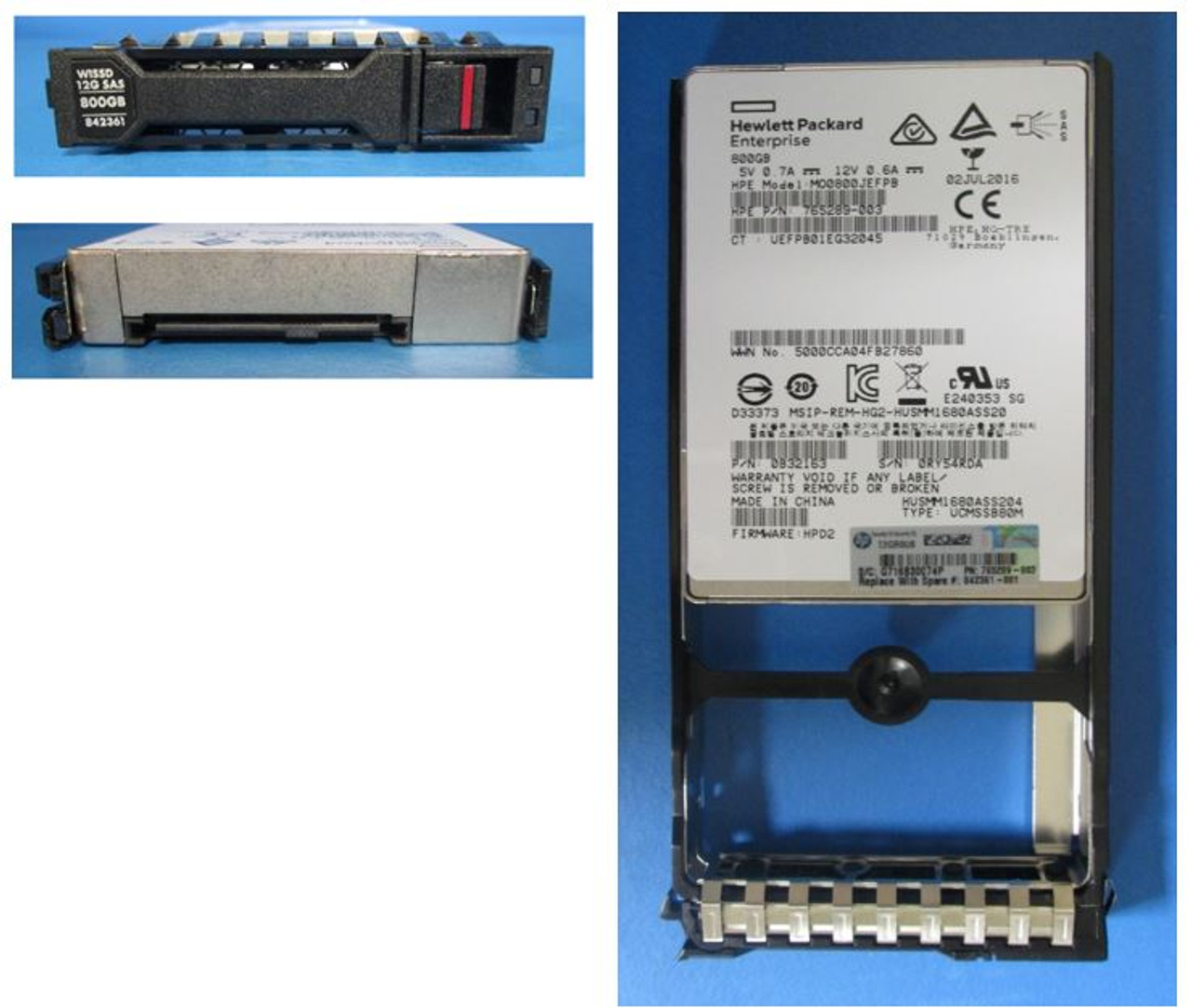 SPS-DRV SSD 800GB 12G SFF SAS WI - 842361-001