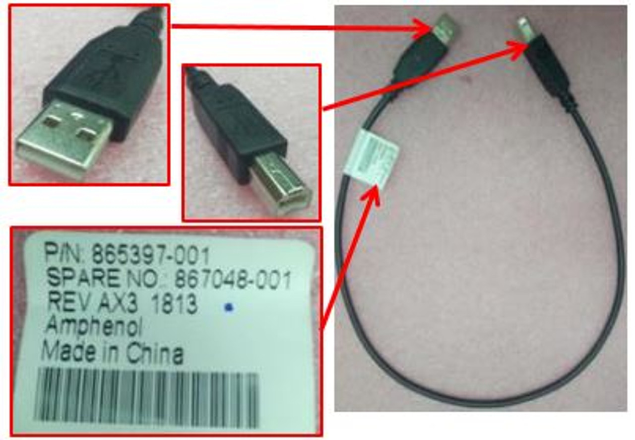SPS-CA USB .5M A/B Device Cable - 867048-001