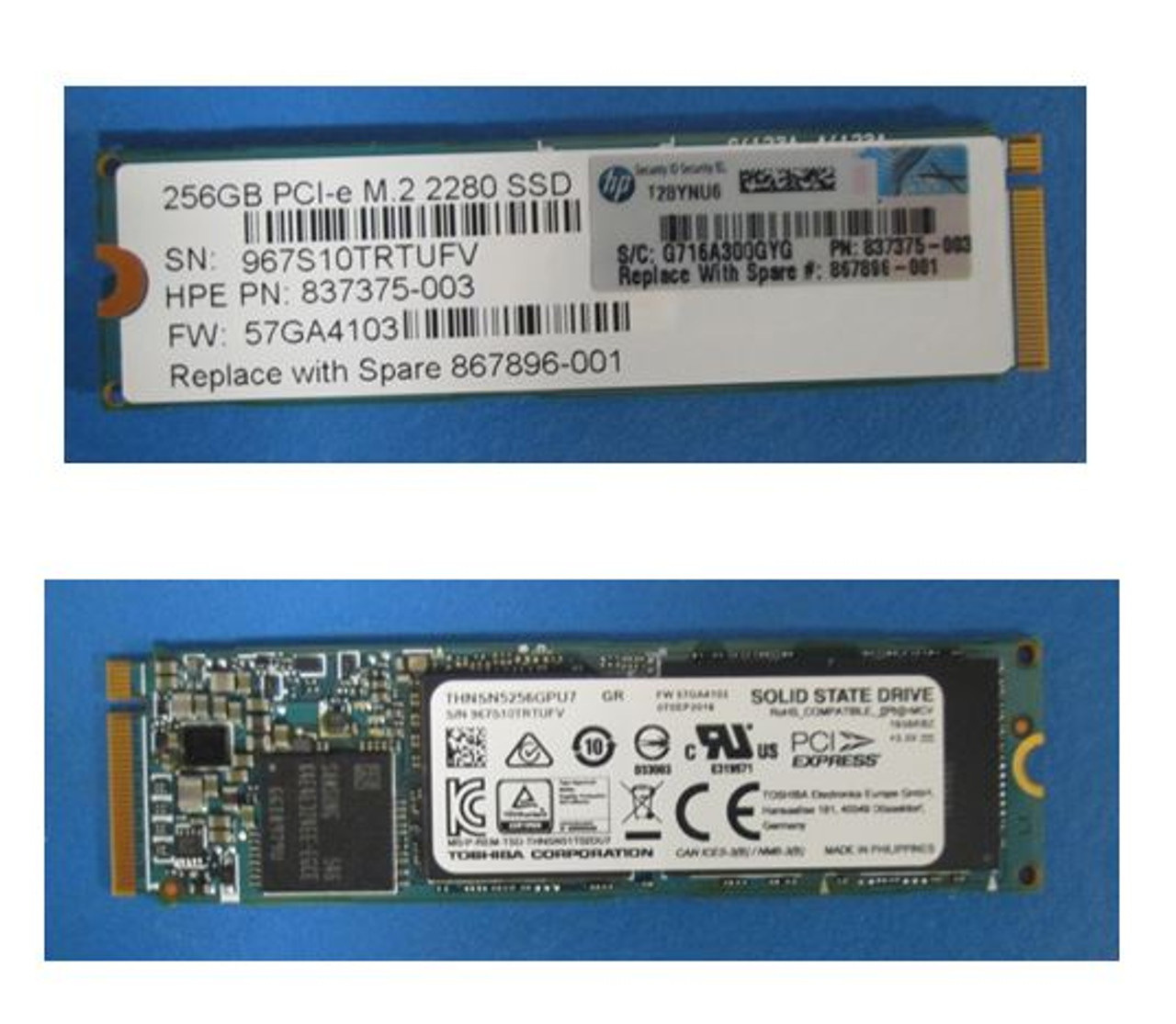 SPS-DRV SSD 256GB PCI-e M.2 2280 - 867896-001