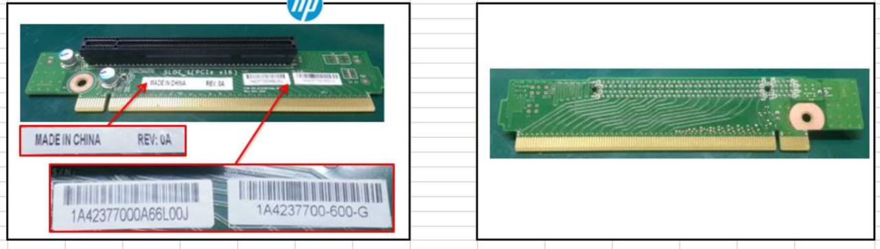 SPS-PCA Riser-X16 PCIe/1U/1slot(806) - 869306-001
