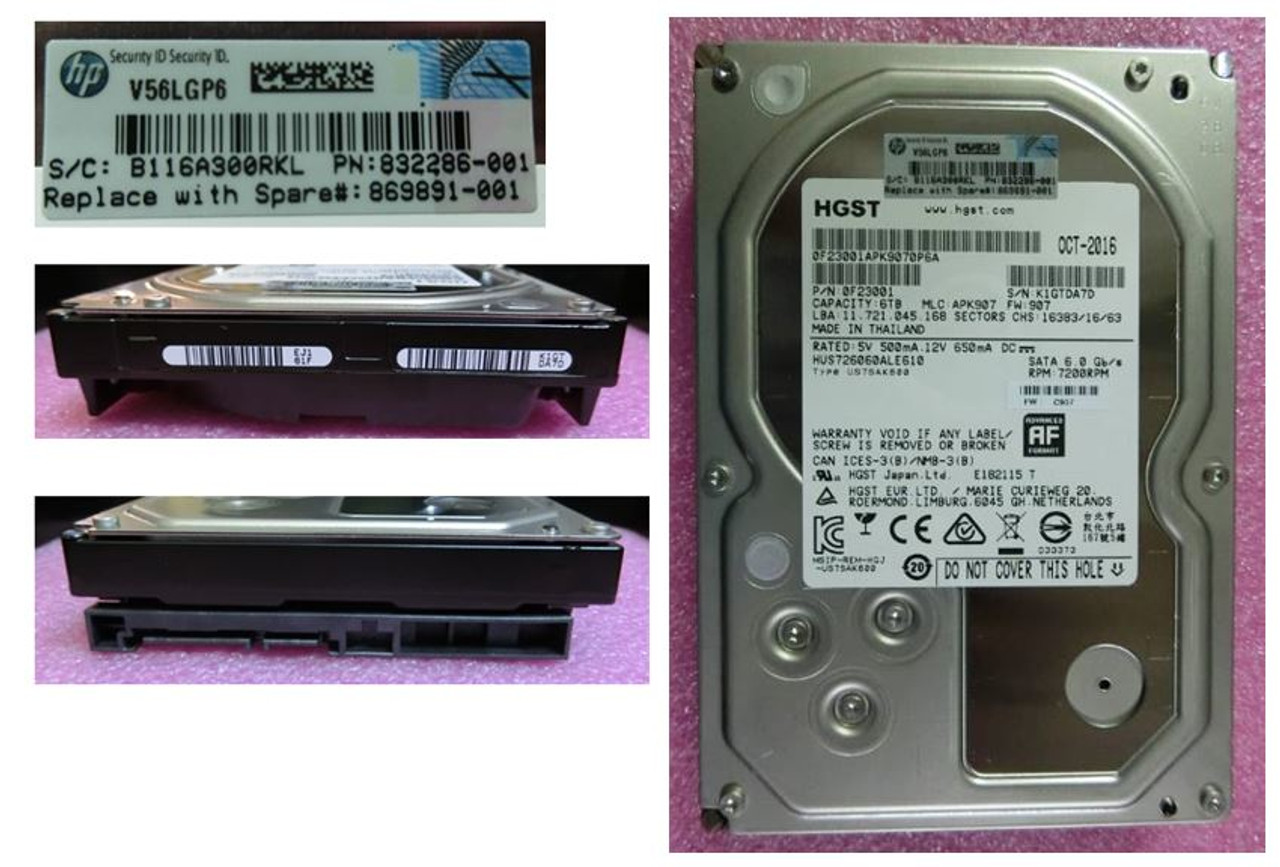 SPS-DRV HDD 6TB 6G 7.2K LFF SATA MDL - 869891-001
