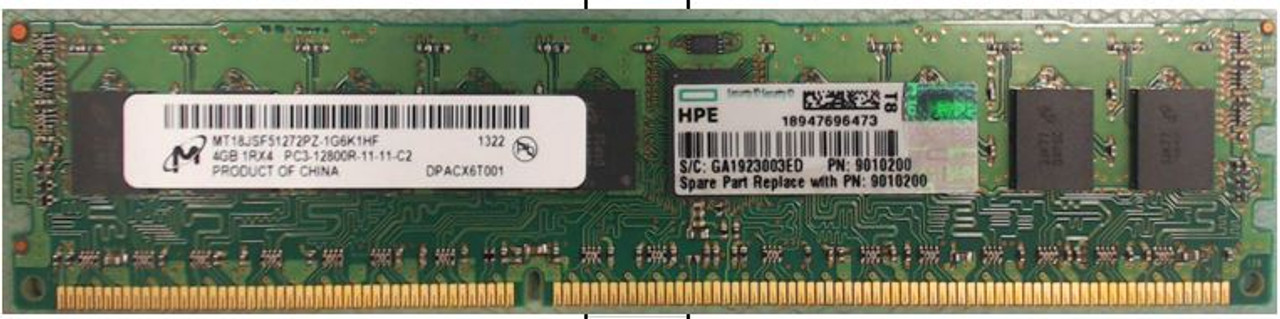 DIMM 4GB DDR3;REG-1600;SR;512MX4;1.5V; P - 9010200