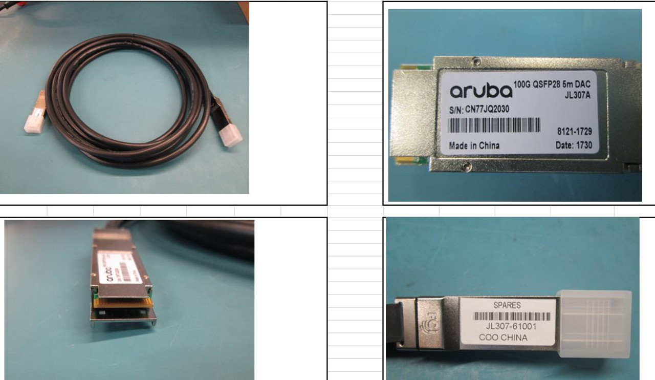 Aruba 100G QSFP28-QSFP28 3m DAC Cable - JL307-61001