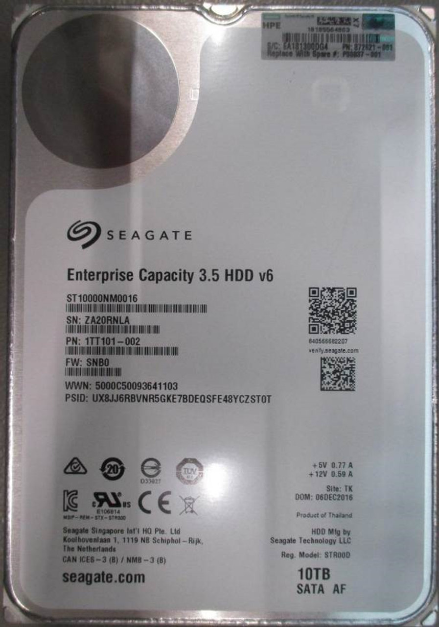 SPS-DRV HDD 10TB 6G 7.2K LFF SATA MDL - P00037-001