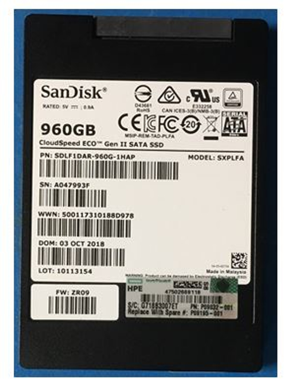 SPS-DRV SSD 960GB SFF SATA MU - P09195-001