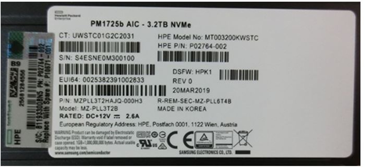 SPS-3.2TB NVMe x8 MU HH DS Card - P10671-001