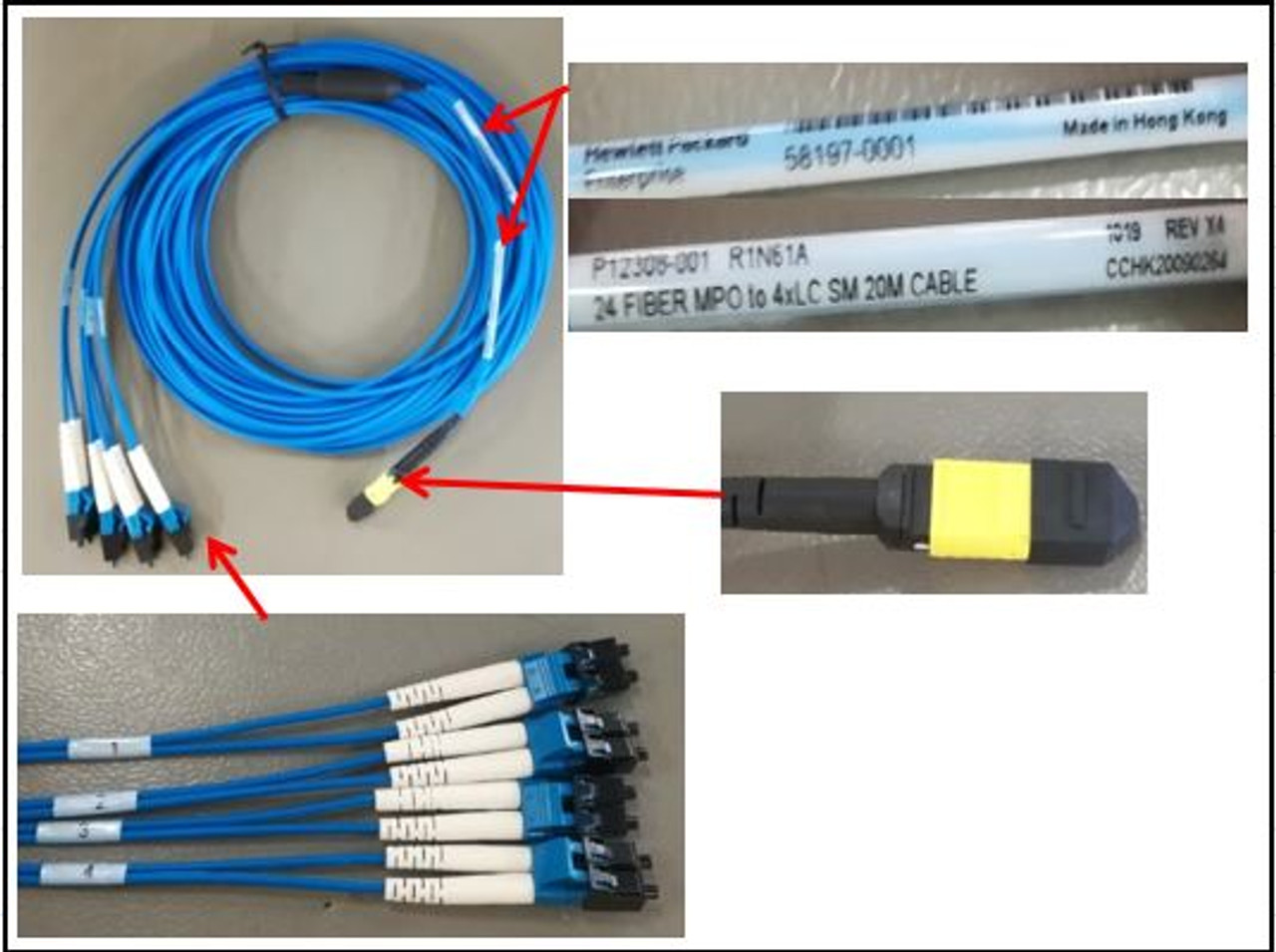 SPS-Cable MPO to 4xLC SM 20M - P12903-001