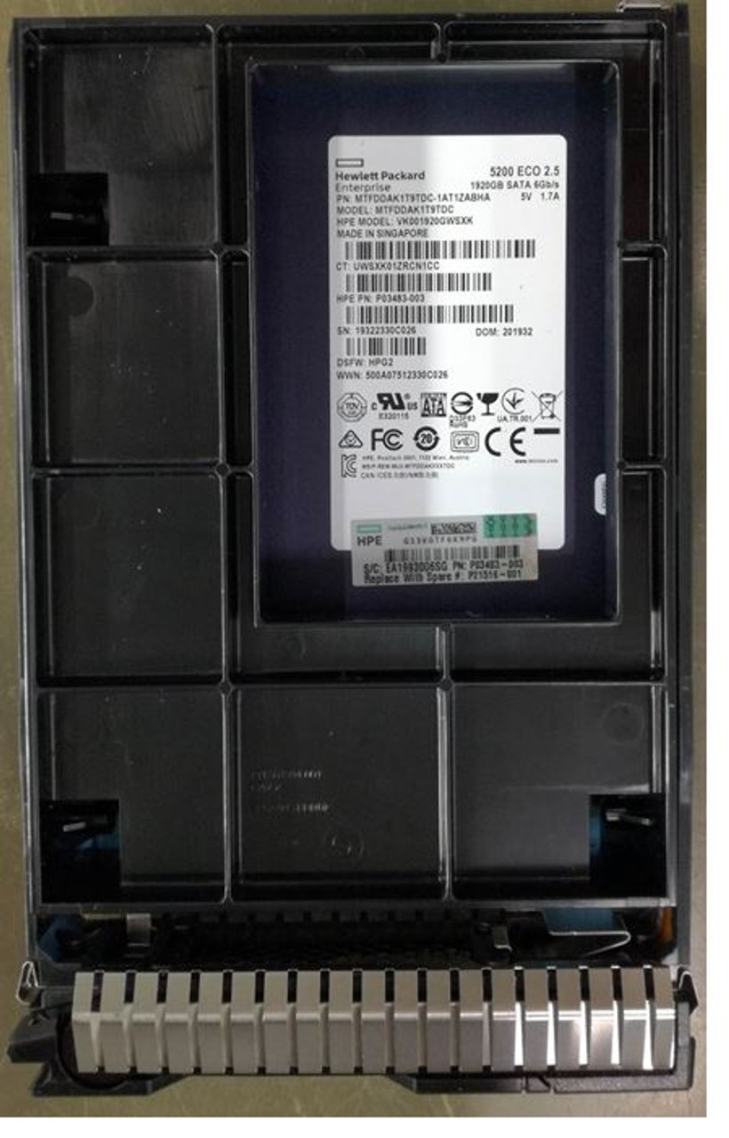 HPE 1.92TB 3.5IN SATA RI SCC SSD - P21516-001