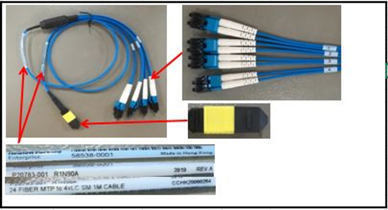 SPS-Cbl 24 Fiber MPO to 4xLC SM 1m - P22603-001